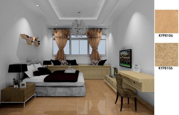 金艾陶瓷磚應(yīng)用效果：大瀝碧桂園·華府02戶型裝修效果鑒賞