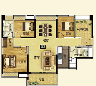 金艾陶家裝：佛山燈湖華府133㎡現(xiàn)代簡約裝修效果鑒賞