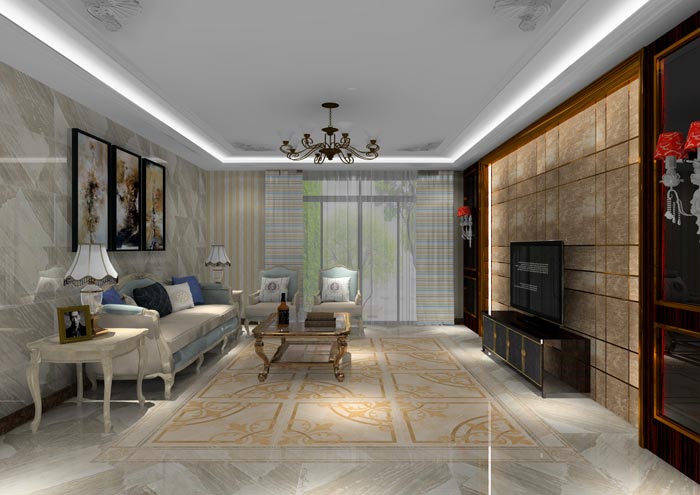 金艾陶家裝：佛山水悅龍灣141㎡簡(jiǎn)歐裝修效果鑒賞