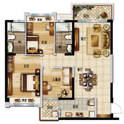 金艾陶家裝：順德碧桂園桂瀾山108㎡的新中式風(fēng)格裝修鑒賞