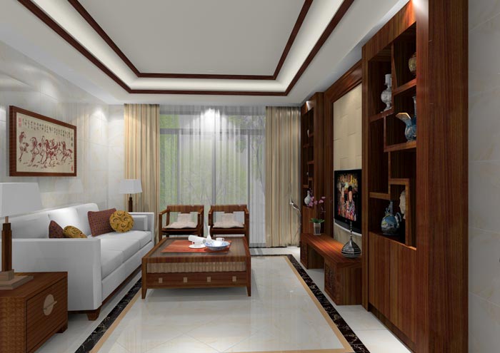 金艾陶家裝：佛山龍湖春江名城98㎡的中式風格裝修鑒賞