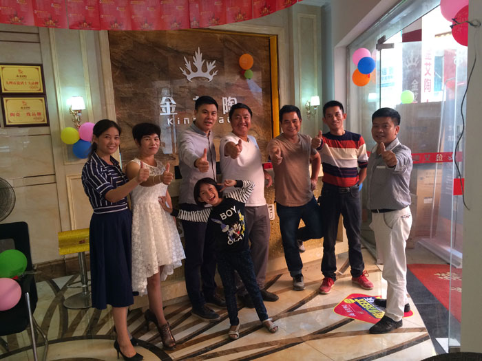 陶瓷一線品牌金艾陶瓷磚都昌店周年慶簽單不斷，捷報(bào)來(lái)襲